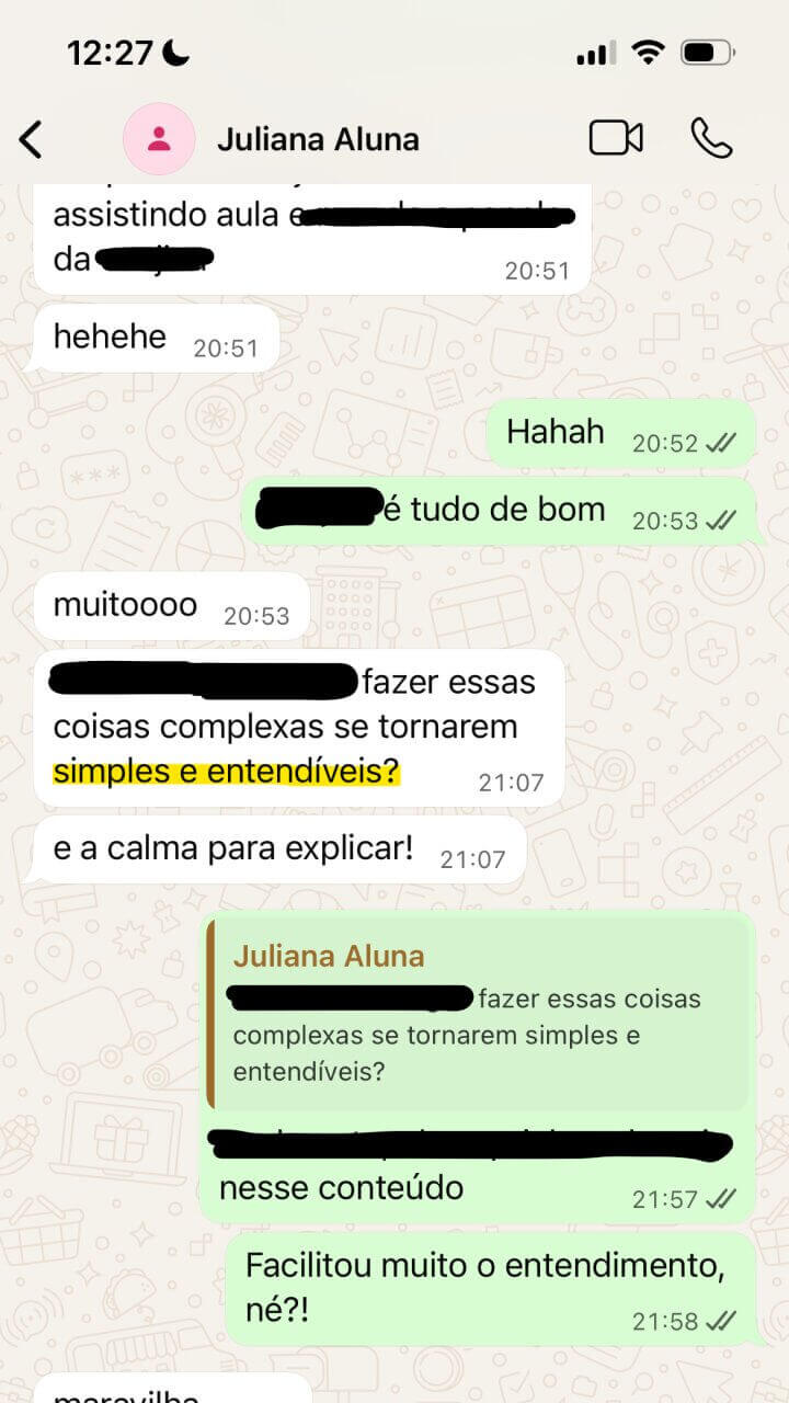 Avaliação de aluno de curso do professor Vinícius Camargo Fração