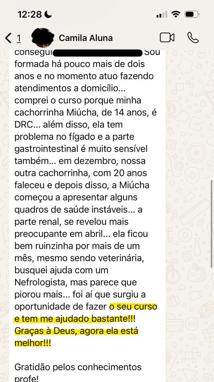Avaliação de aluno de curso do professor Vinícius Camargo Fração